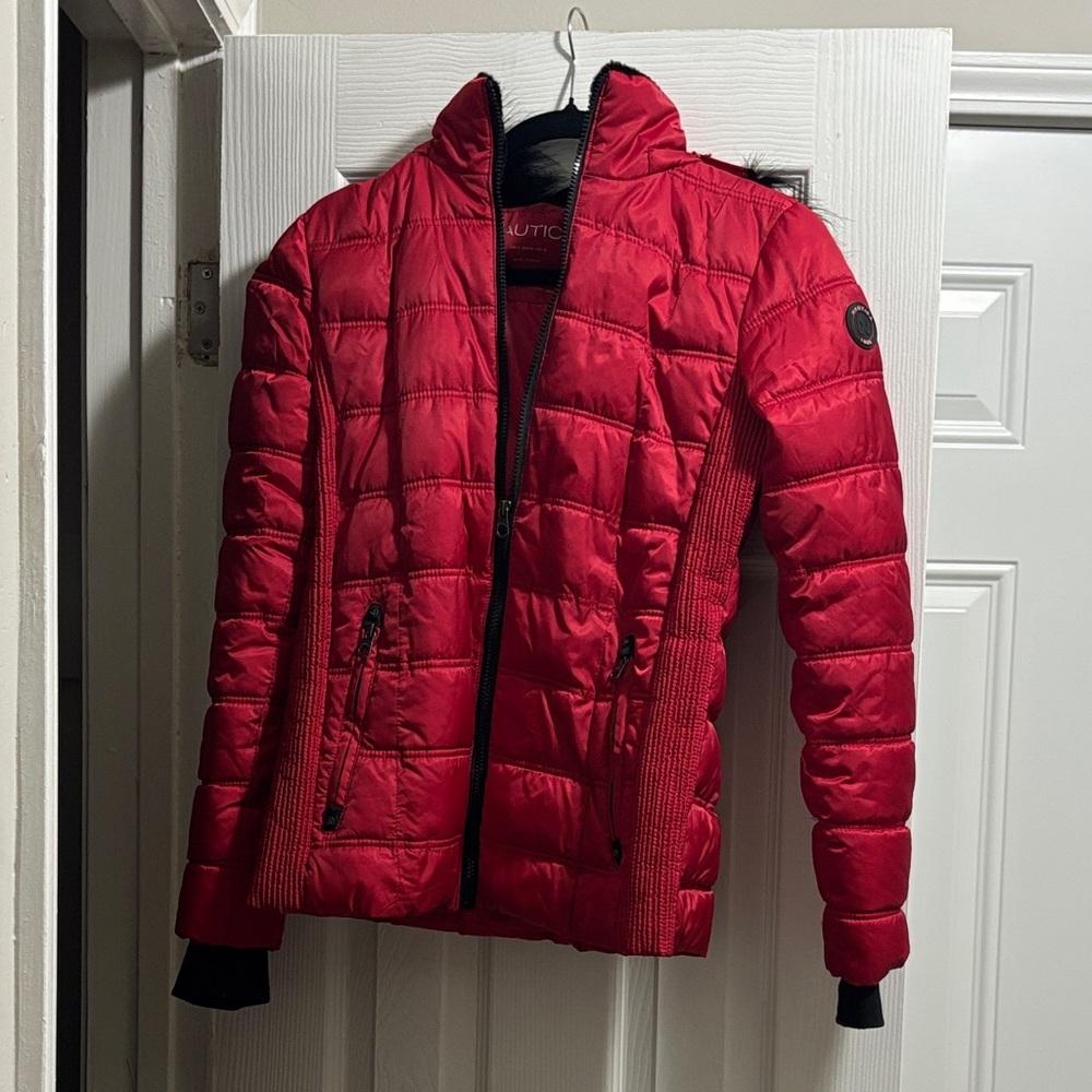 Nautica Red Puffer Jacket